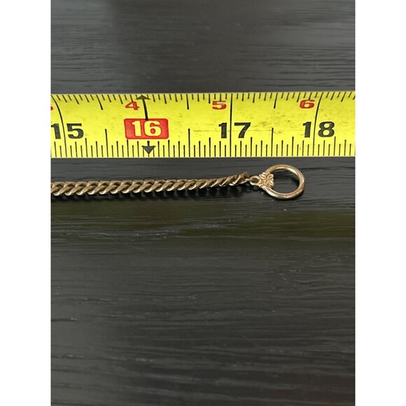 VTG Gold-Tone Lion Pendant Necklace Clear Faceted Crystal Accents Chunky Chain - Picture 9 of 11